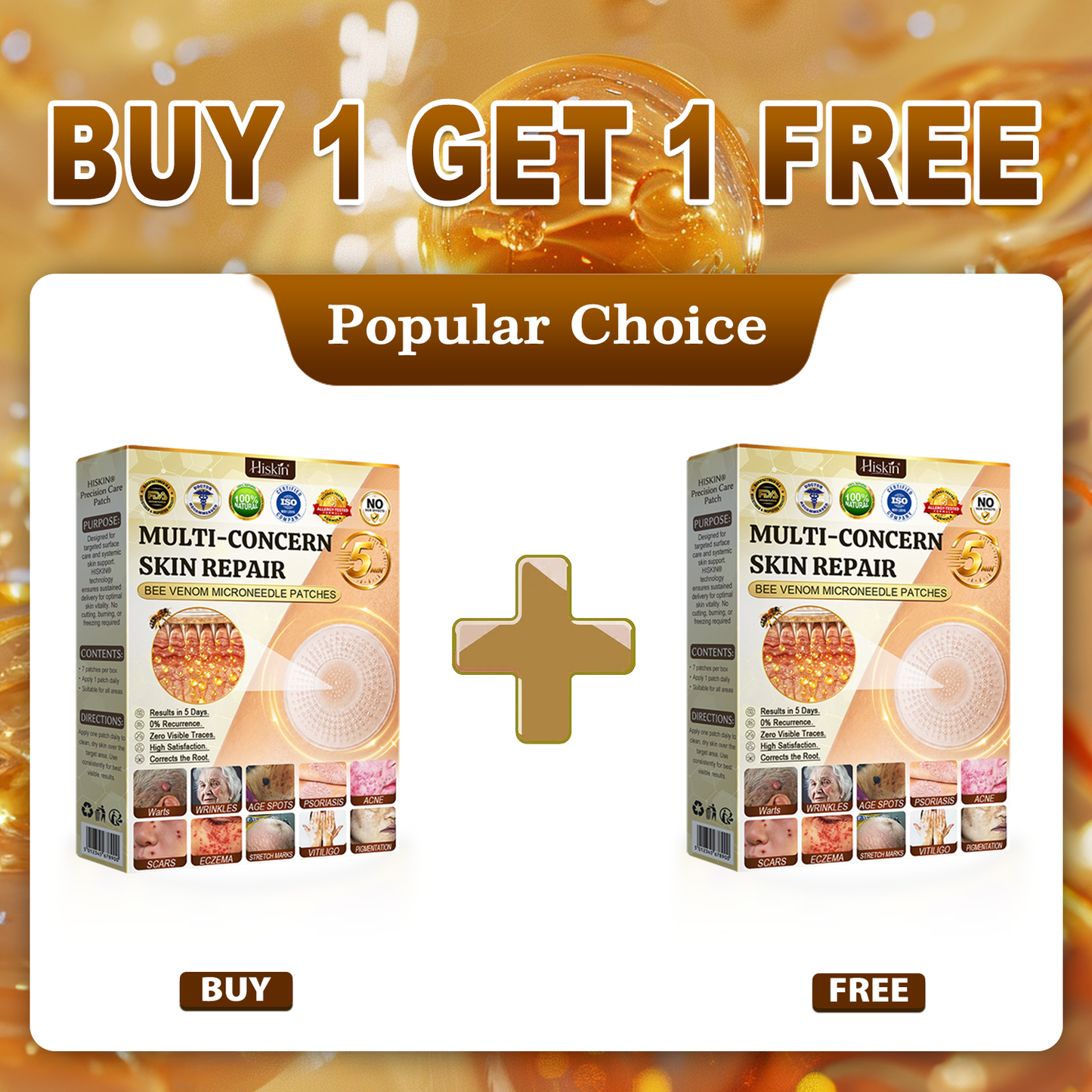 🐝🔥𝐇𝐈𝐒𝐊𝐈𝐍® 𝐀𝐝𝐯𝐚𝐧𝐜𝐞𝐝 𝐁𝐞𝐞 𝐕𝐞𝐧𝐨𝐦 𝐍𝐚𝐧𝐨 𝐌𝐢𝐜𝐫𝐨𝐧𝐞𝐞𝐝𝐥𝐞 𝐒𝐤𝐢𝐧 𝐑𝐞𝐧𝐞𝐰𝐚𝐥 𝐏𝐚𝐭𝐜𝐡 — 𝐀𝐧𝐭𝐢-𝐚𝐠𝐢𝐧𝐠, 𝐇𝐲𝐝𝐫𝐚𝐭𝐢𝐧𝐠, 𝐒𝐤𝐢𝐧 𝐑𝐞𝐩𝐚𝐢𝐫, 𝐄𝐯𝐞𝐧 𝐓𝐨𝐧𝐞, 𝐀𝐜𝐧𝐞 𝐚𝐧𝐝 𝐃𝐚𝐫𝐤 𝐒𝐩𝐨𝐭 𝐓𝐫𝐞𝐚𝐭𝐦𝐞𝐧𝐭, 𝐖𝐚𝐫𝐭 𝐚𝐧𝐝 𝐌𝐨𝐥𝐞 𝐑𝐞𝐦𝐨𝐯𝐚𝐥, 𝐏𝐬𝐨𝐫𝐢𝐚𝐬𝐢𝐬 𝐑𝐞𝐥𝐢𝐞𝐟